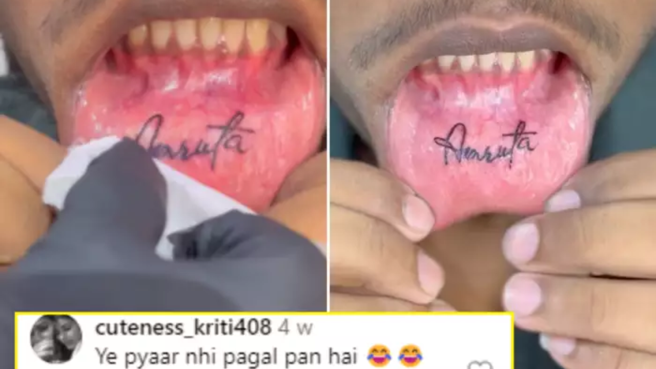 ​viral video, boyfriend tattoo of his girlfriend, weired tattoo ideas, offbeat news, viral news, viral news in hindi, hndi news