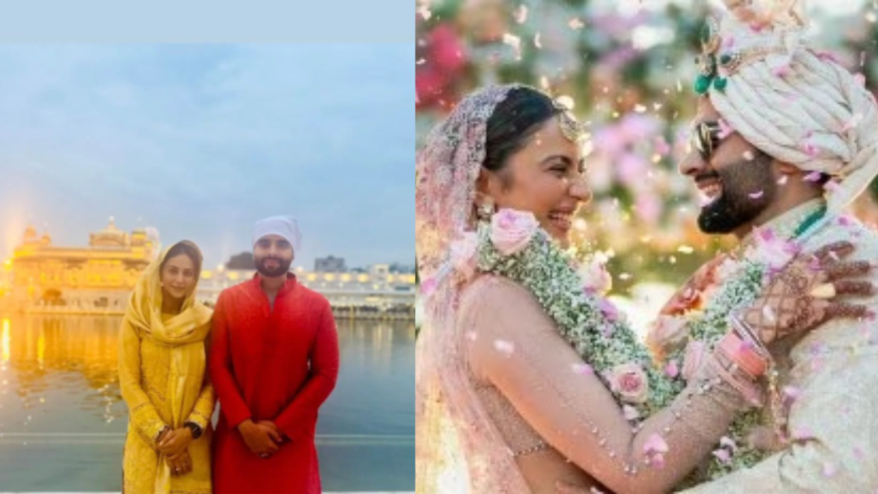 Rakul Preet Singh and Jackky Bhagnani at Golden Temple