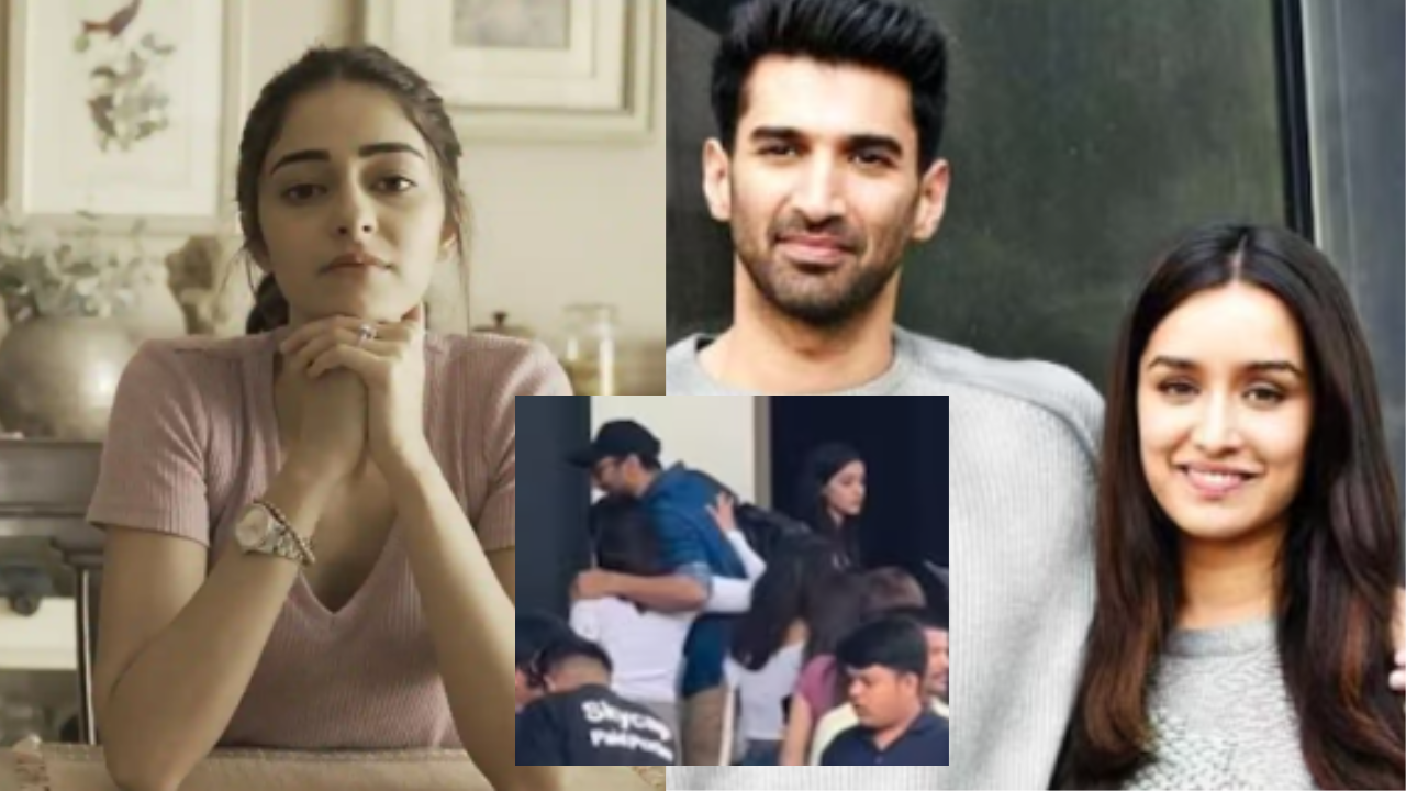 Aditya Roy Kapoor hugs Shraddha Kapoor while Ananya Pandey was there