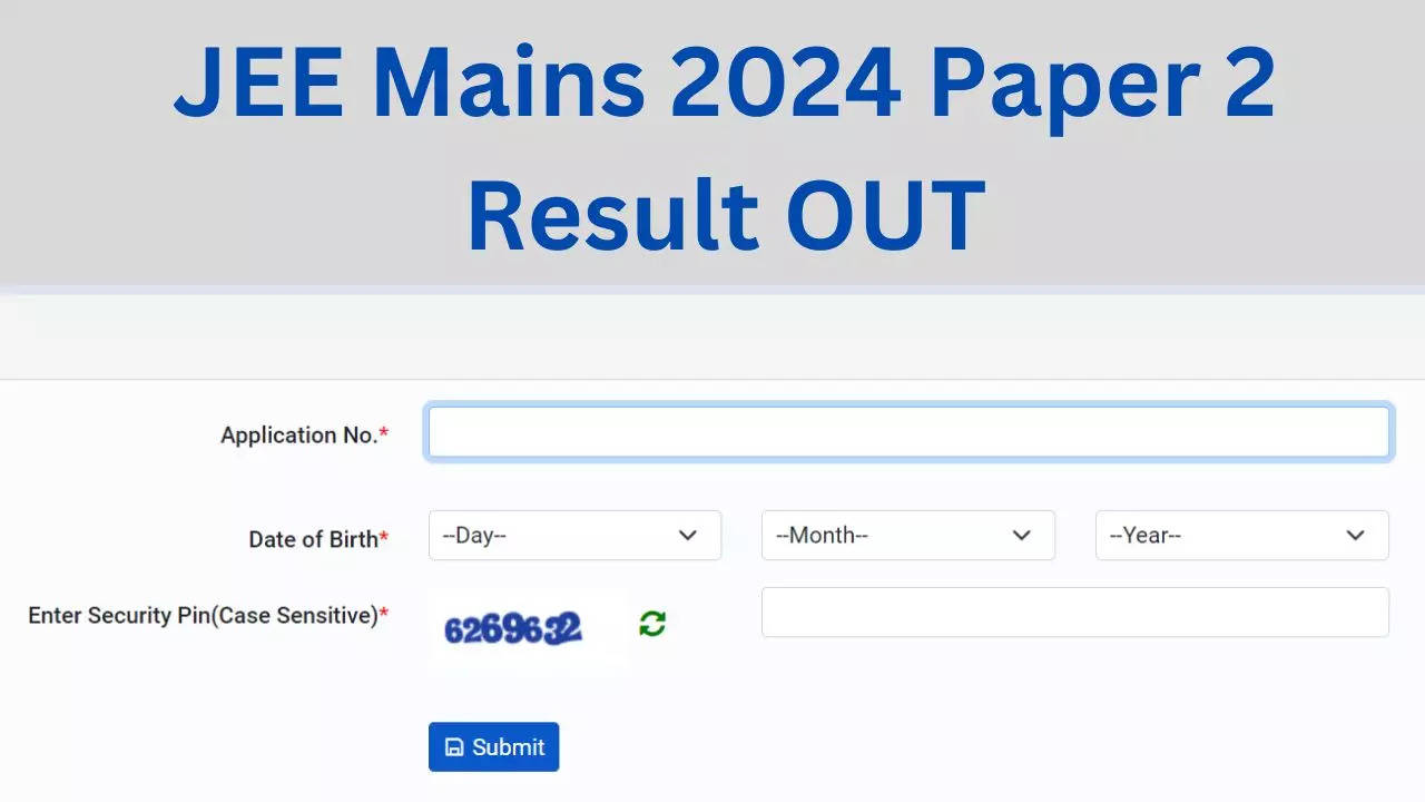 JEE Mains 2024 Paper 2 Result OUT