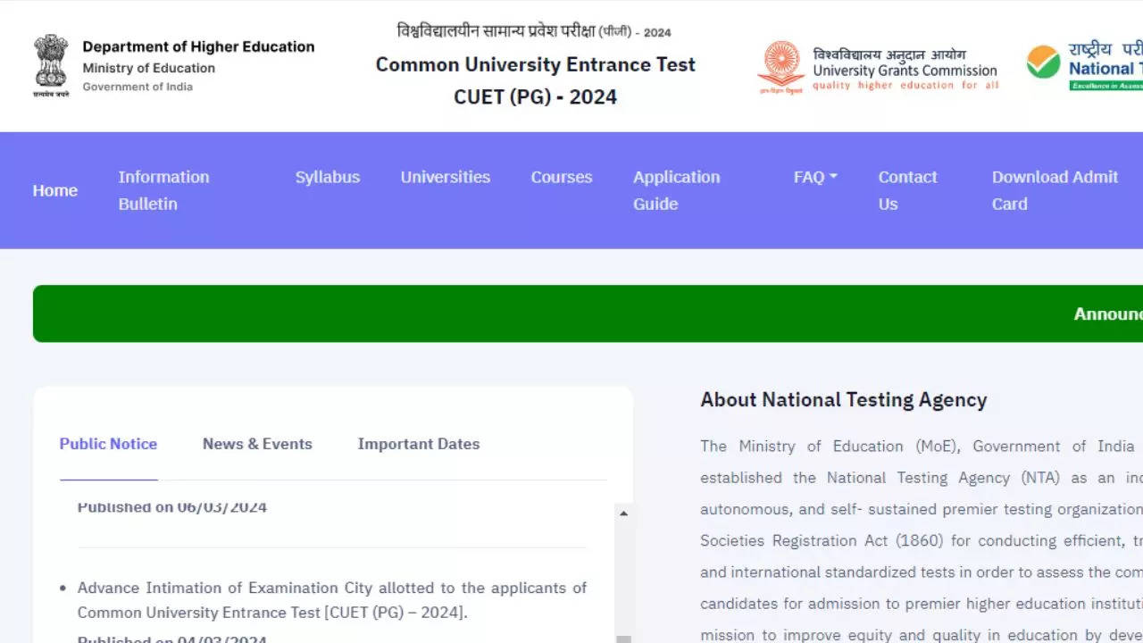 CUET PG Exam Guidelines, Instructions