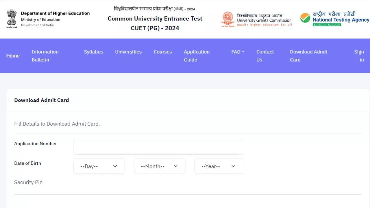 CUET PG Admit Card 2024