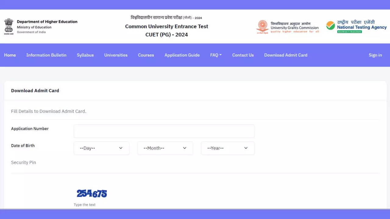 CUET PG Admit Card 2024 Download Link