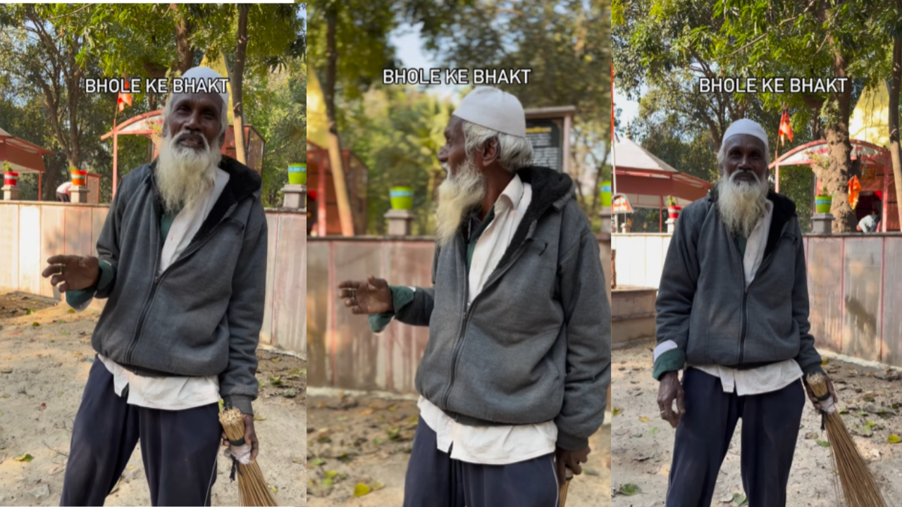 ​muslim man pooja at kashi temple, kashi temple, kashi mandir pooja, viral video muslim man, muslim man pooja in kashi, viral news, news in hindi