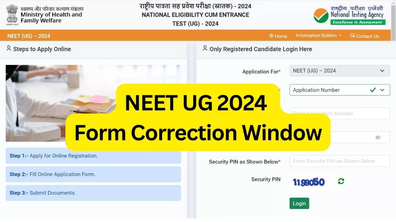 NEET UG 2024  Form Correction Window