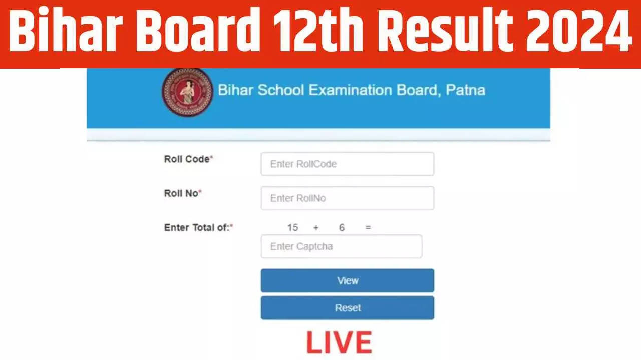 Bihar Board 12th Result 2024 Marksheet