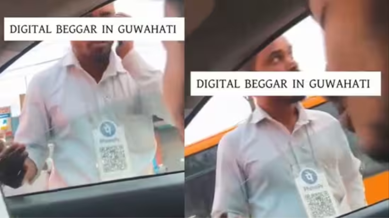 viral video, digital beggar, beggar digital phonepe video, asam beggar video, beggar used upi, beggar used qr code for payment, news in hindi, hindi news