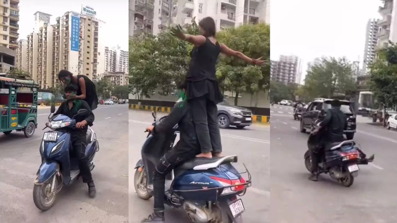 Noida girl stunt