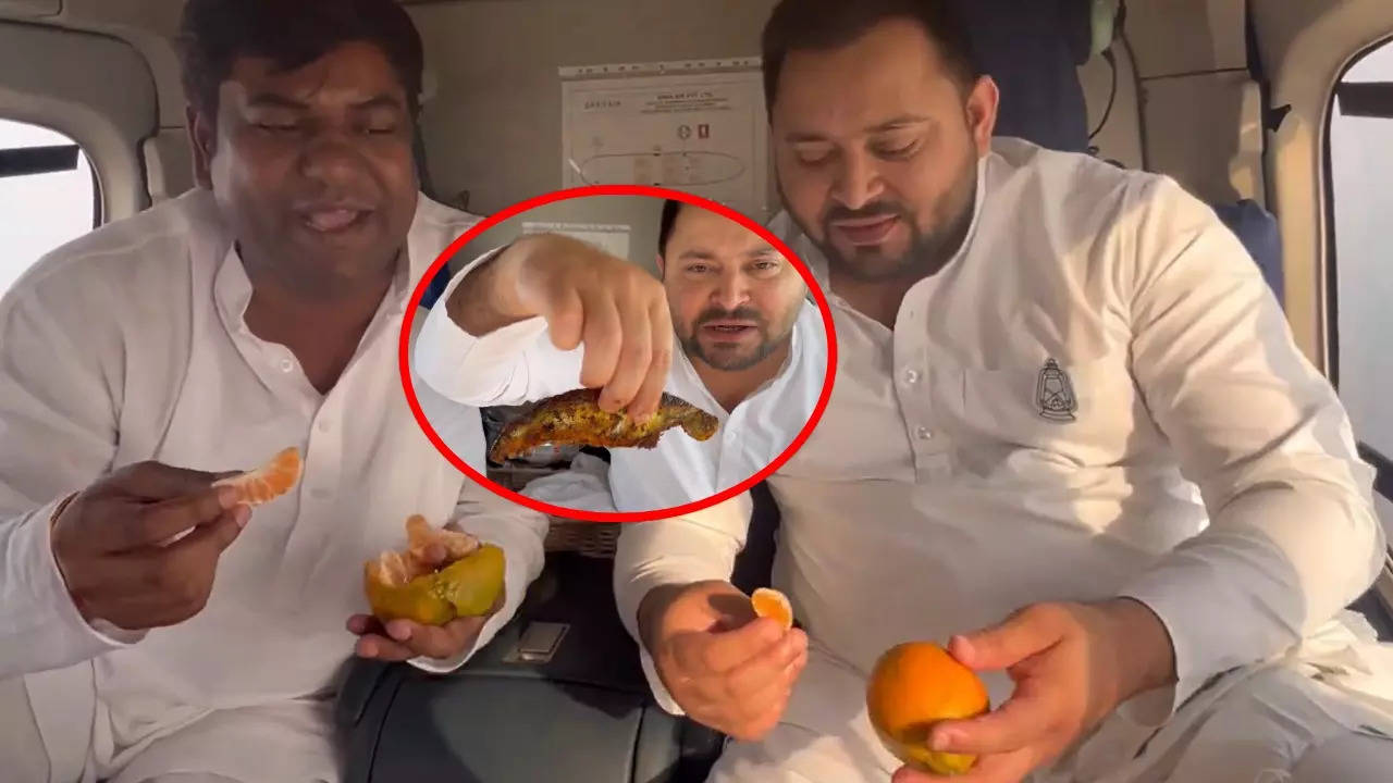 Tejashwi Yadav Eating Orange