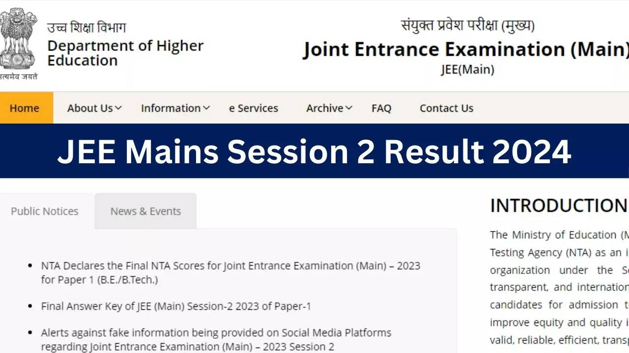 JEE Mains Session 2 Result 2024 Date, JEE Mains Session 2 Result