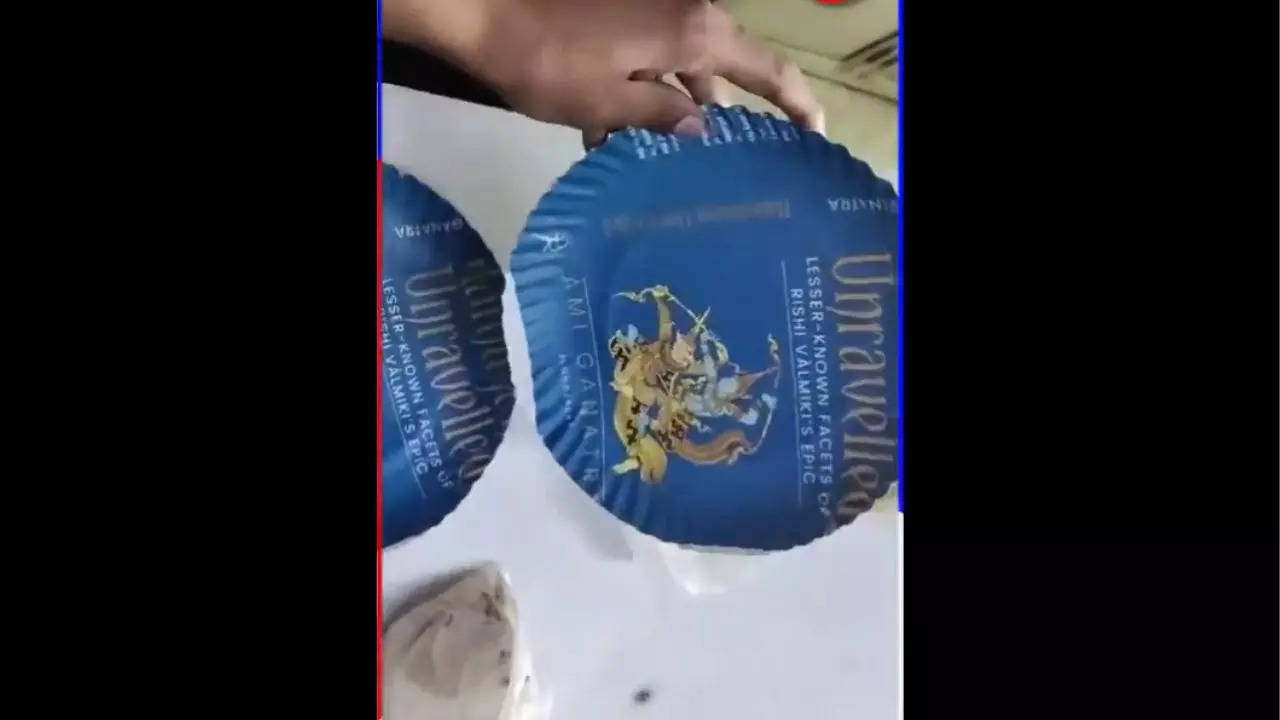 Lord Ram photo on biryani plate in Delhi