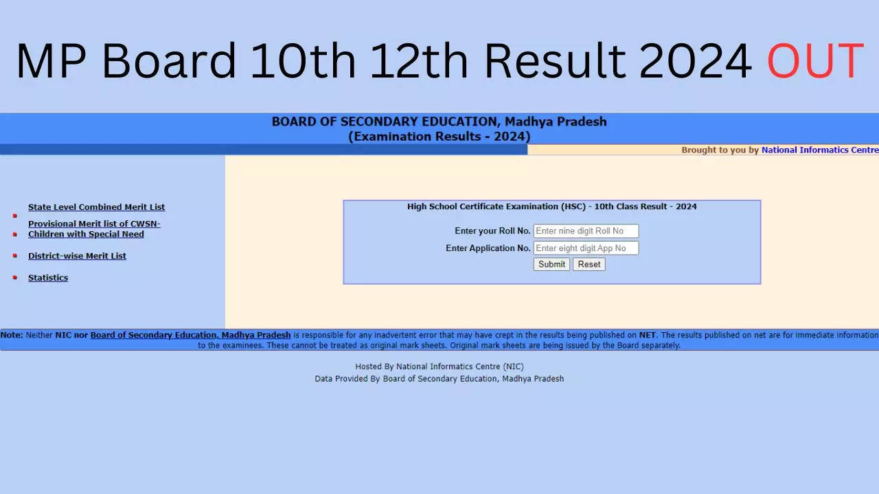 MPBSE MP Board 10th 12th Result 2024 Roll Number Wise Declared on