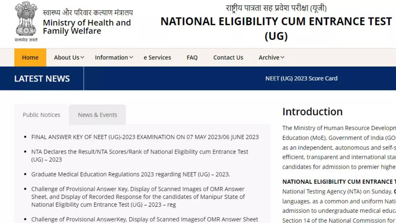 NEET UG Admit Card 2024, NEET UG Admit Card