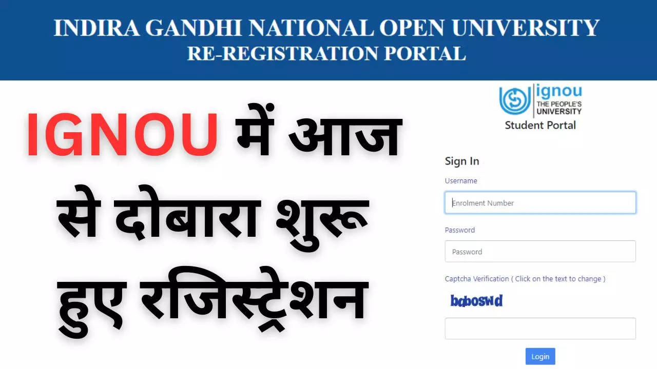 IGNOU re-registration 2024