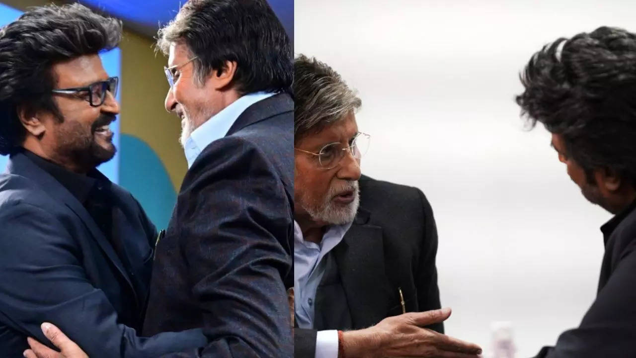 Amitabh Bachchan Hugs Rajinikanth