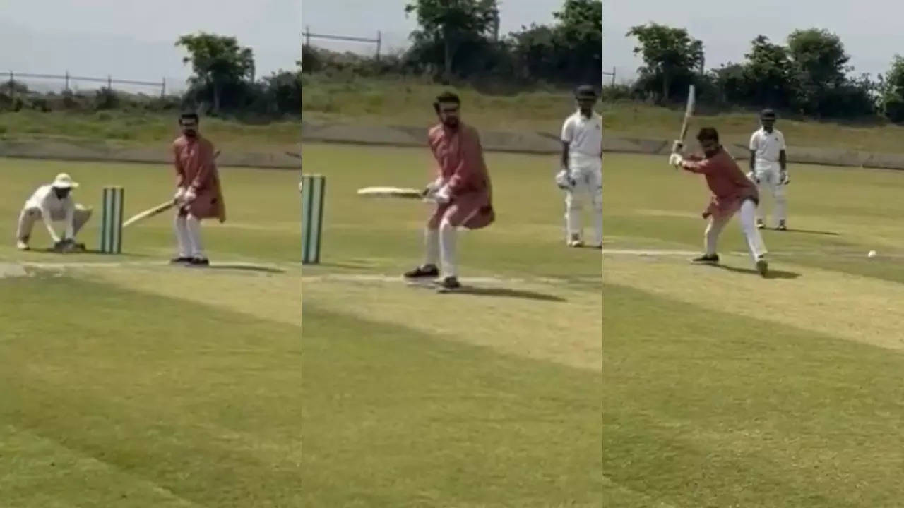 Anurag Thakur Viral Video Playing Cricket