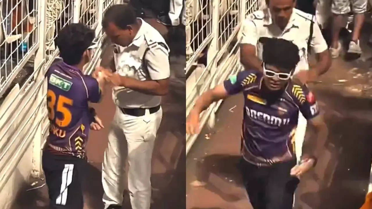 KKR Fan Hides Ball And Police Catches