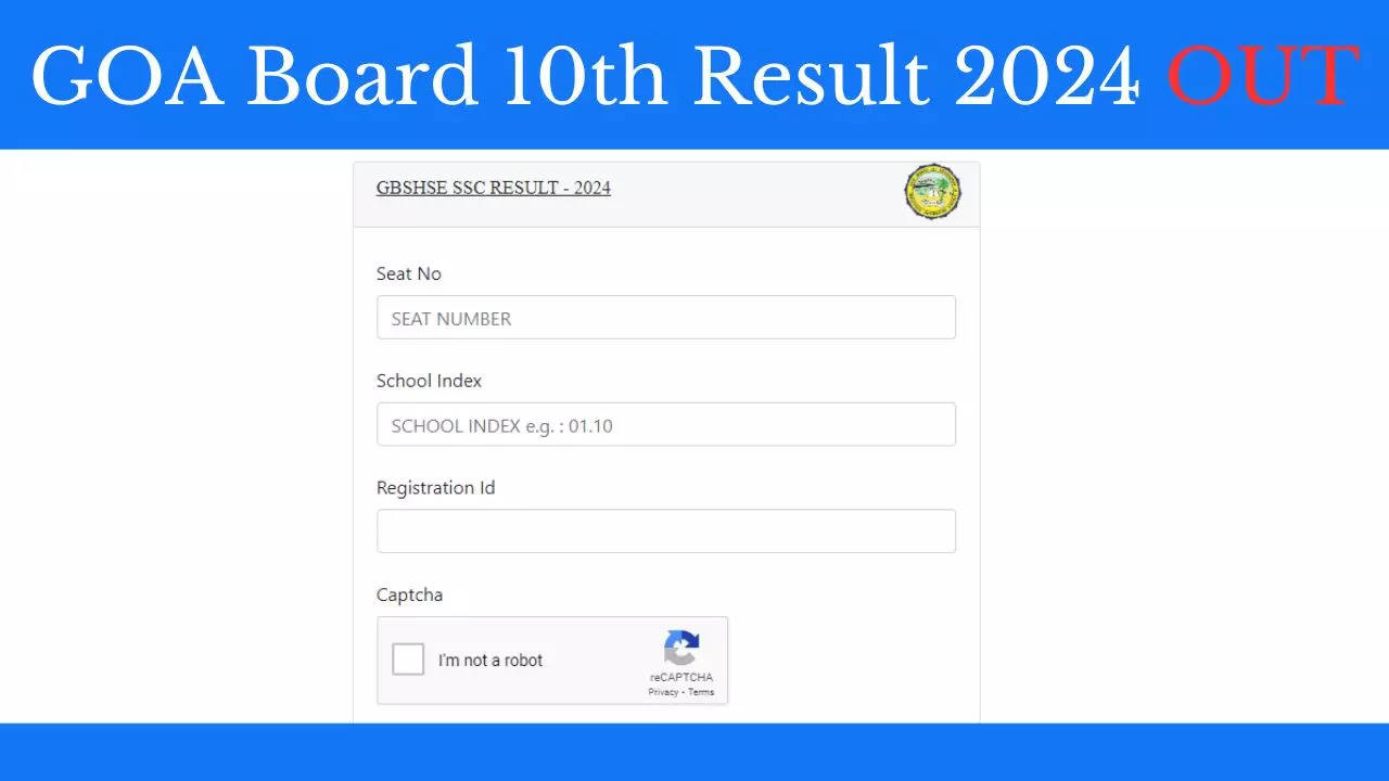 GOA Board SSC 10th Result 2024 OUT