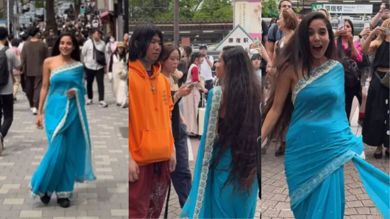 Indian Woman Walks On Japanese Streets