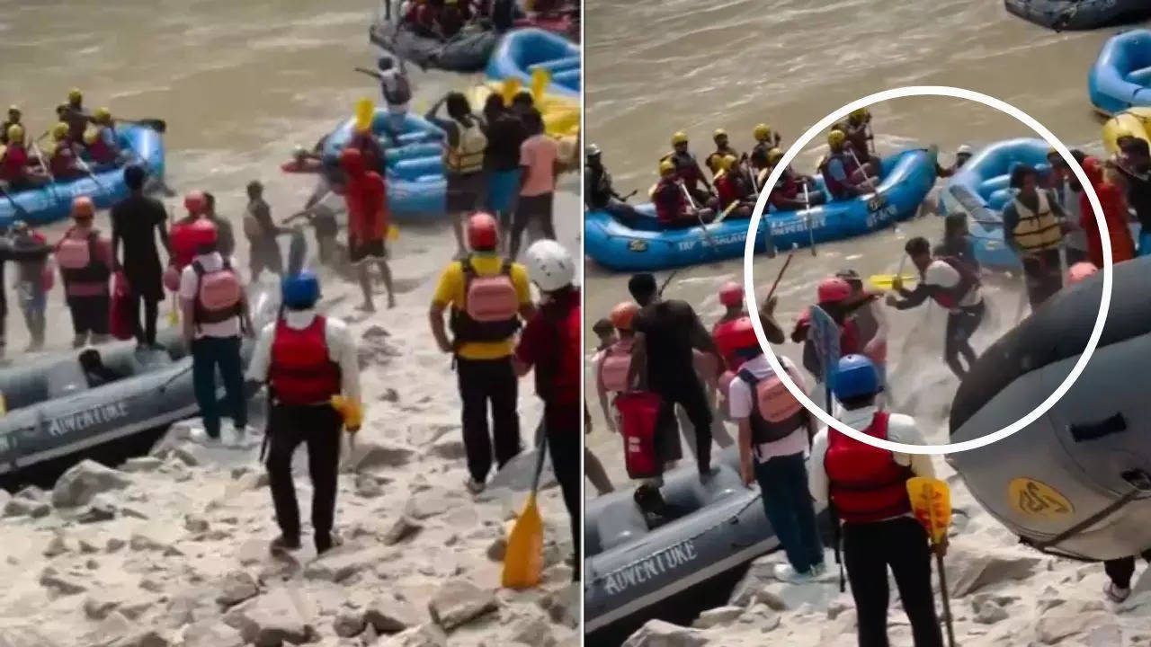 rafting fight video in rishikesh