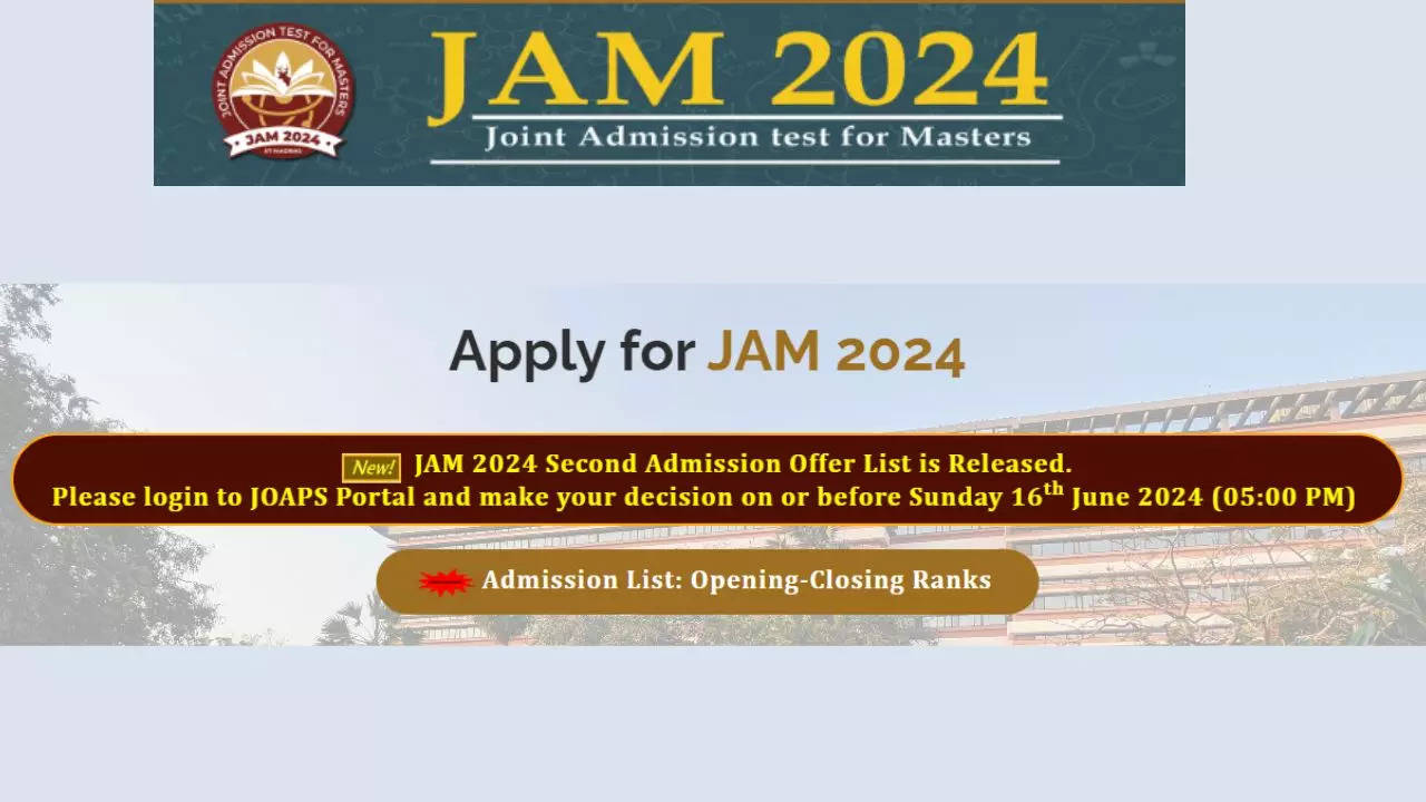 IIT JAM Admission 2024