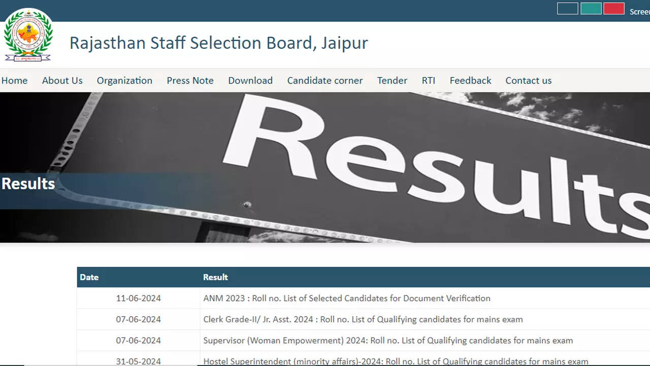 RSMSSB Lab Technician, Radiographer, ANM Result 2023 Declared