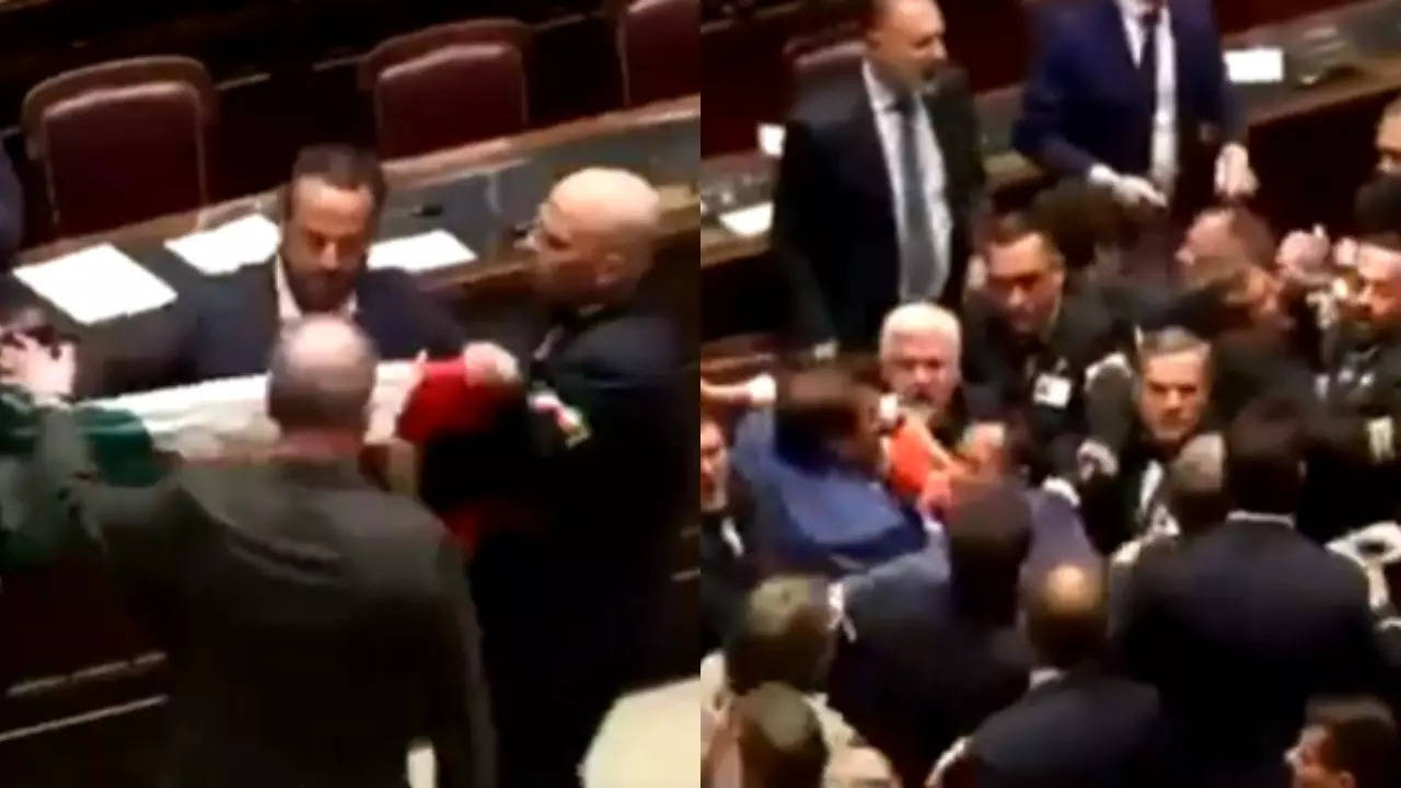 Brawl in Italy Parliament