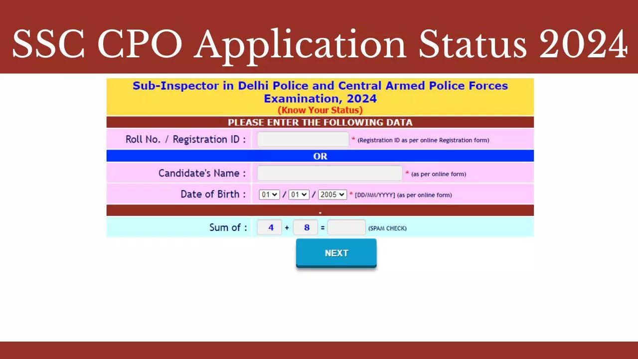 SSC CPO Application Status 2024