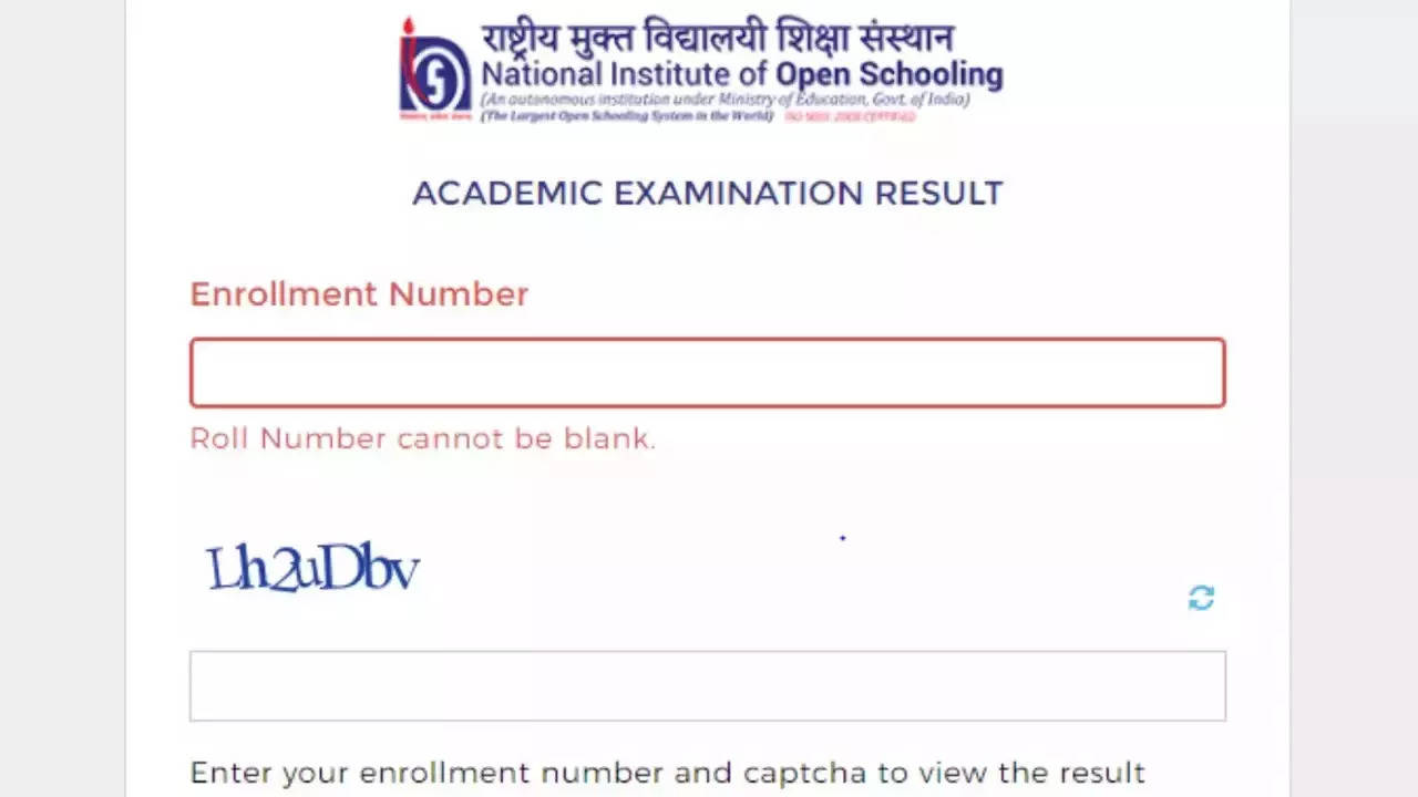 NIOS Class 12th Result 2024