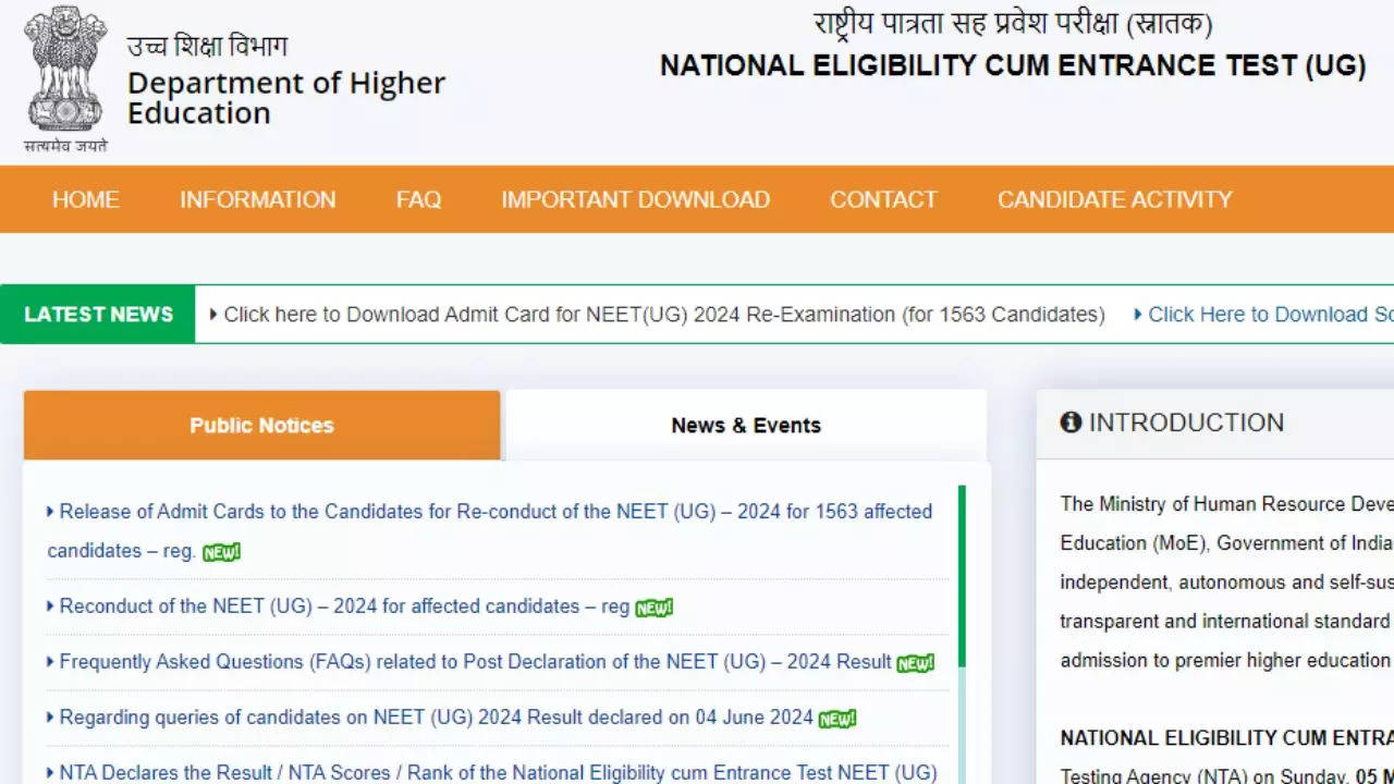 NEET UG RE Exam Answer Key 2024, NEET UG Re Exam Result 2024 Date