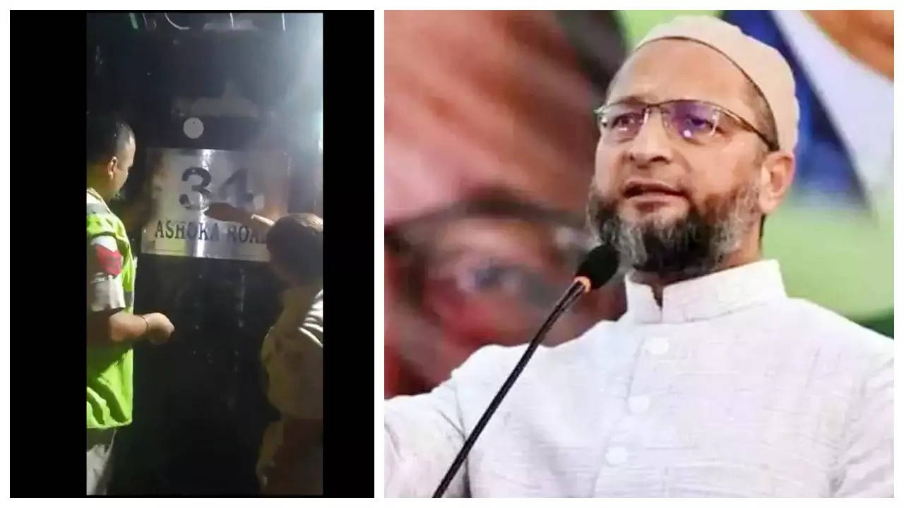 Black ink thrown at asaduddin Owaisi's house