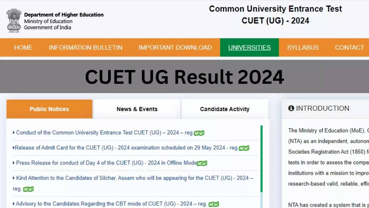 CUET UG Result 2024 Date And Time