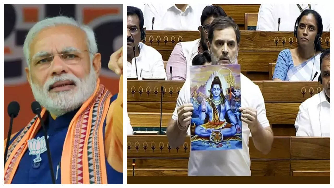 Rahul Gandhi shows Lord Shiva photo in Lok Sabha