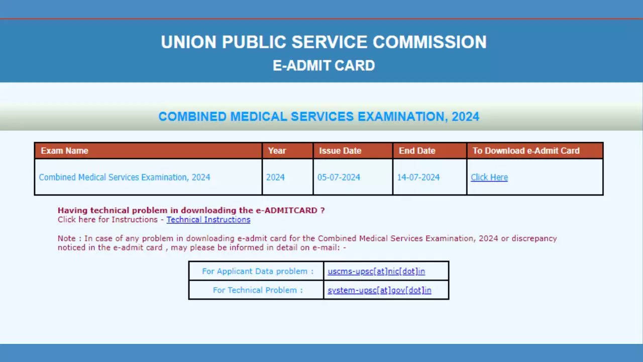 UPSC CMS Exam 2024 Date