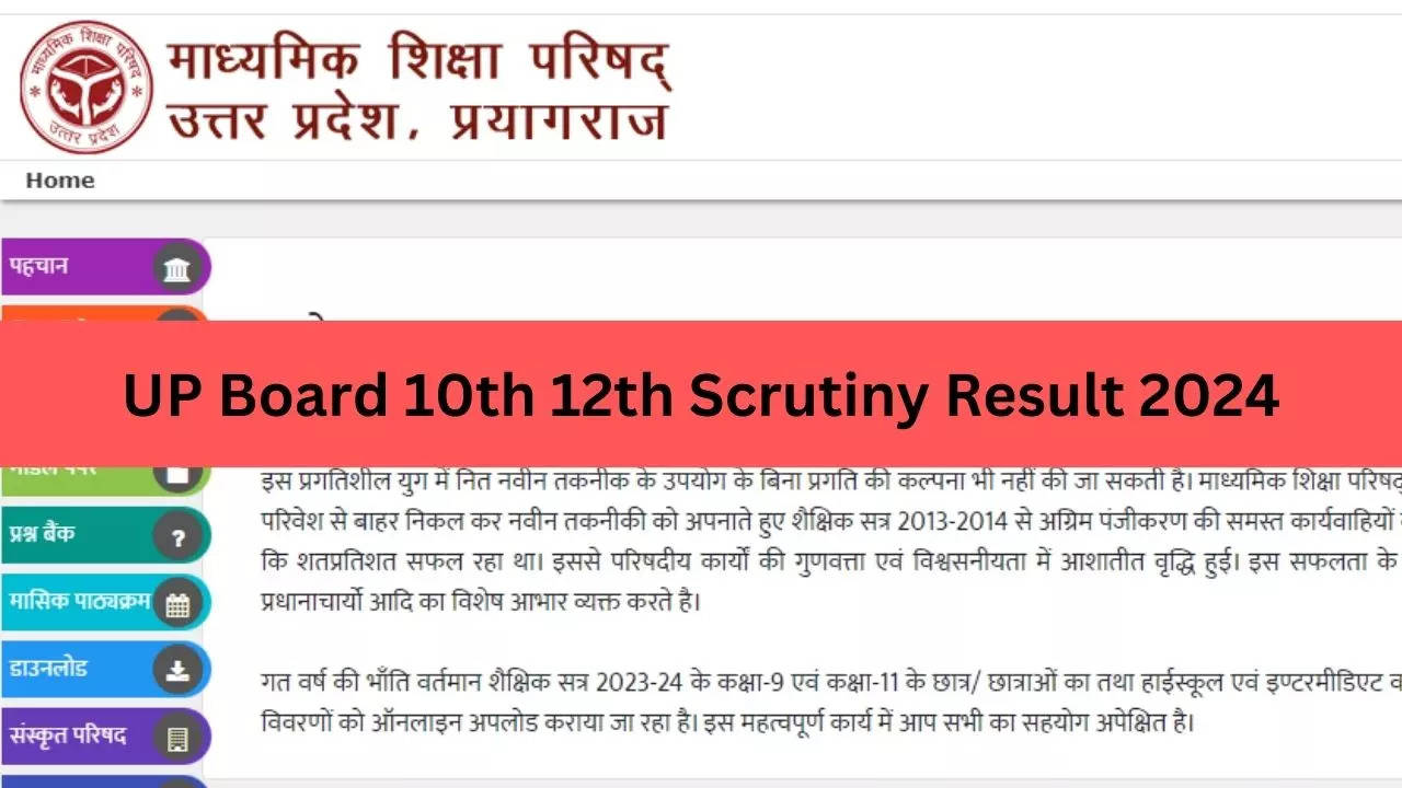 UP Board 10th 12th Scrutiny Result 2024