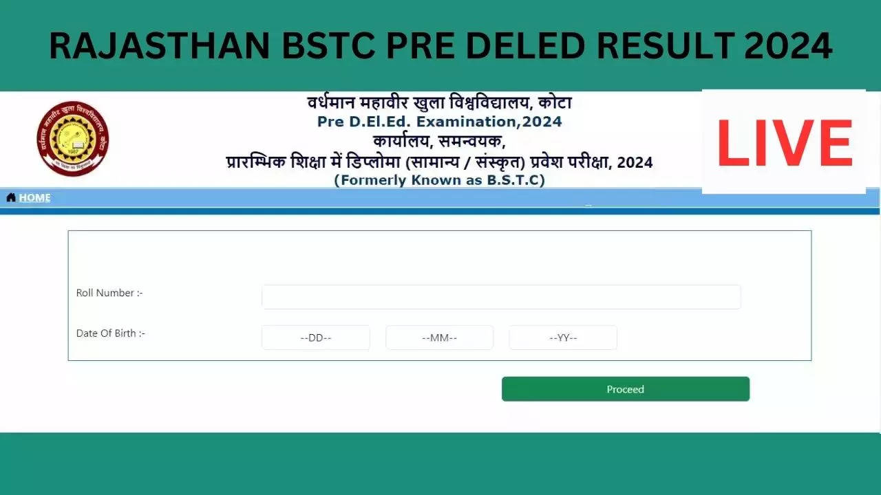 Rajasthan BSTC Pre DElEd Result 2024