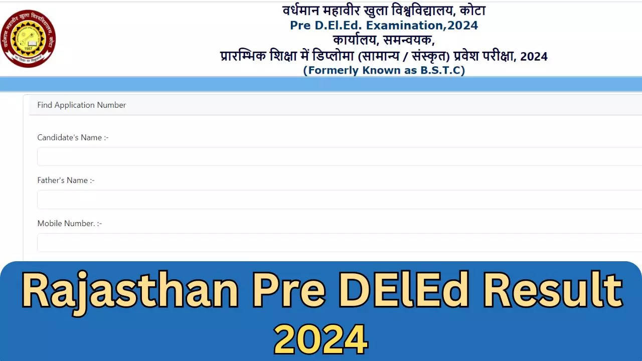 Rajasthan Pre DElEd Result 2024