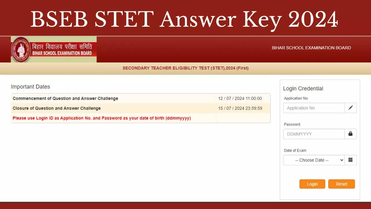 BSEB STET Answer Key 2024