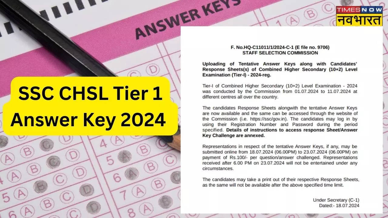 SSC CHSL Tier 1 Answer Key 2024 