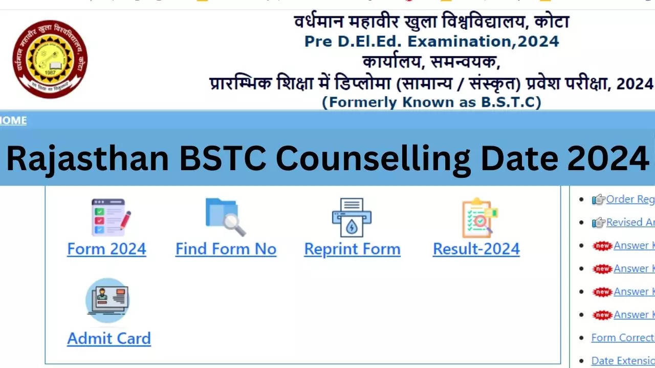 Rajasthan BSTC Counselling Date 2024