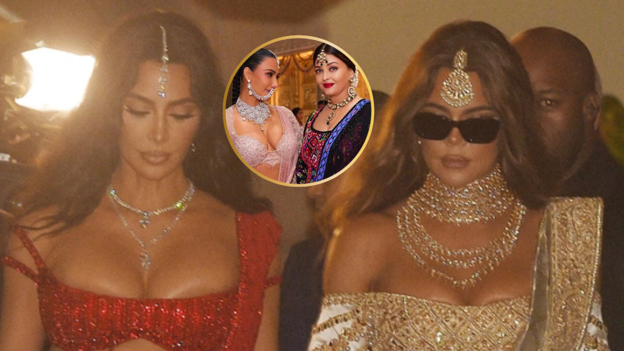 Kim Kardashian and Khloe Kardashian Look at Ambani Wedding