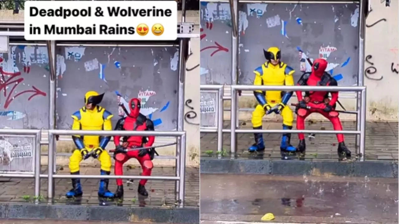 deadpool and wolverine in mumbai rain