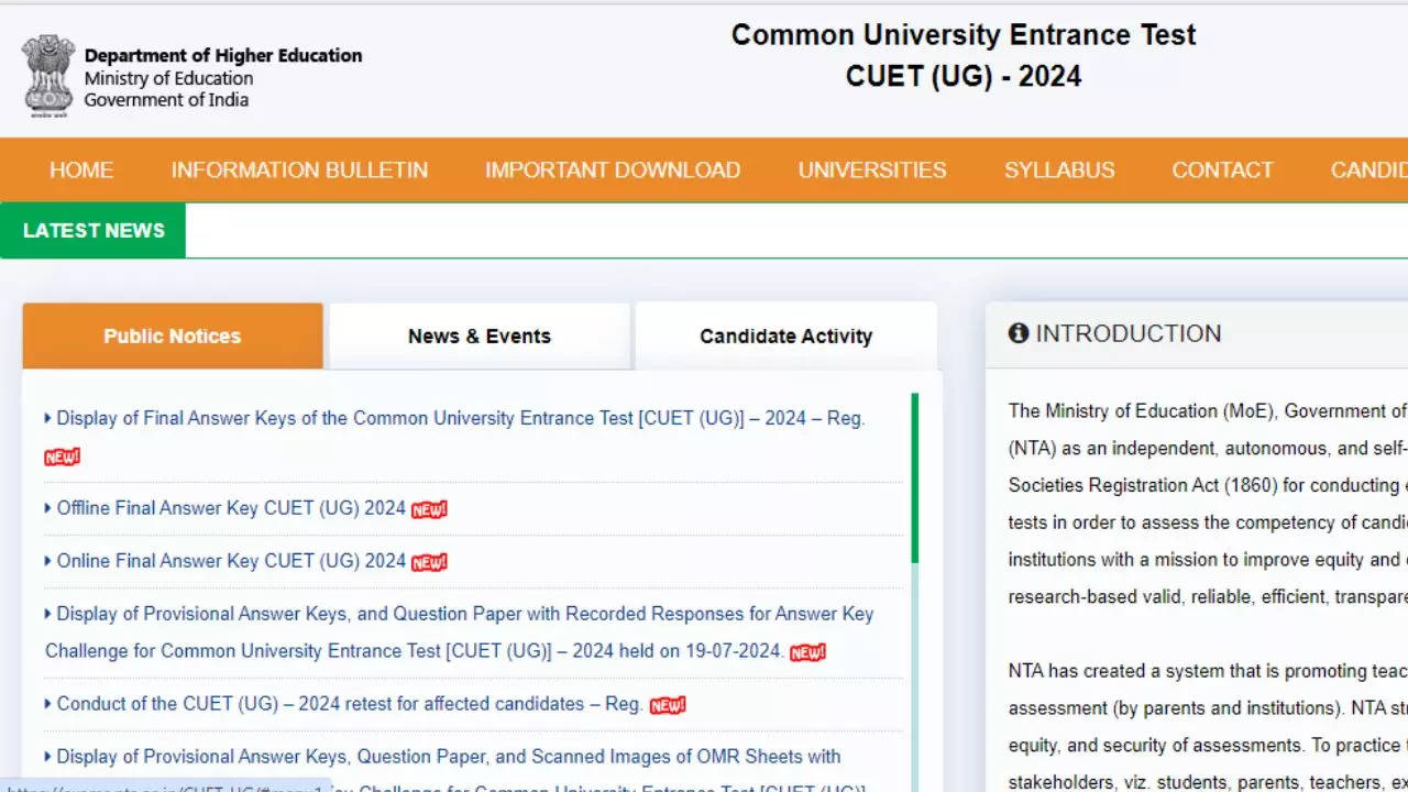 CUET UG Result 2024 Date And Time