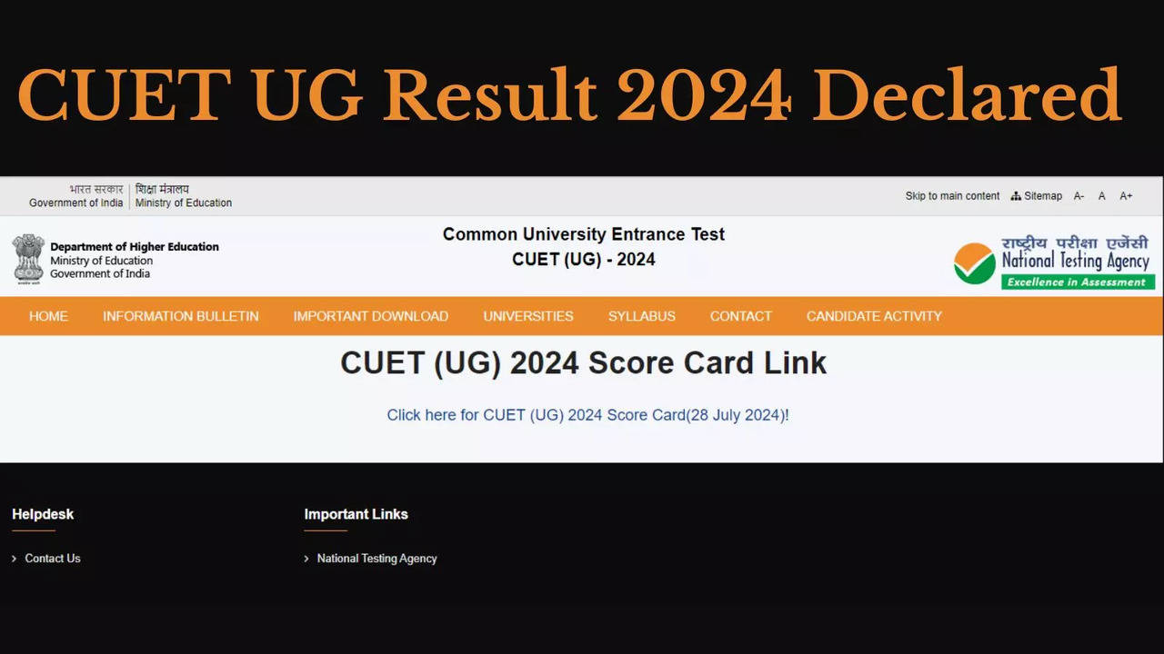 CUET UG Result 2024 Declared