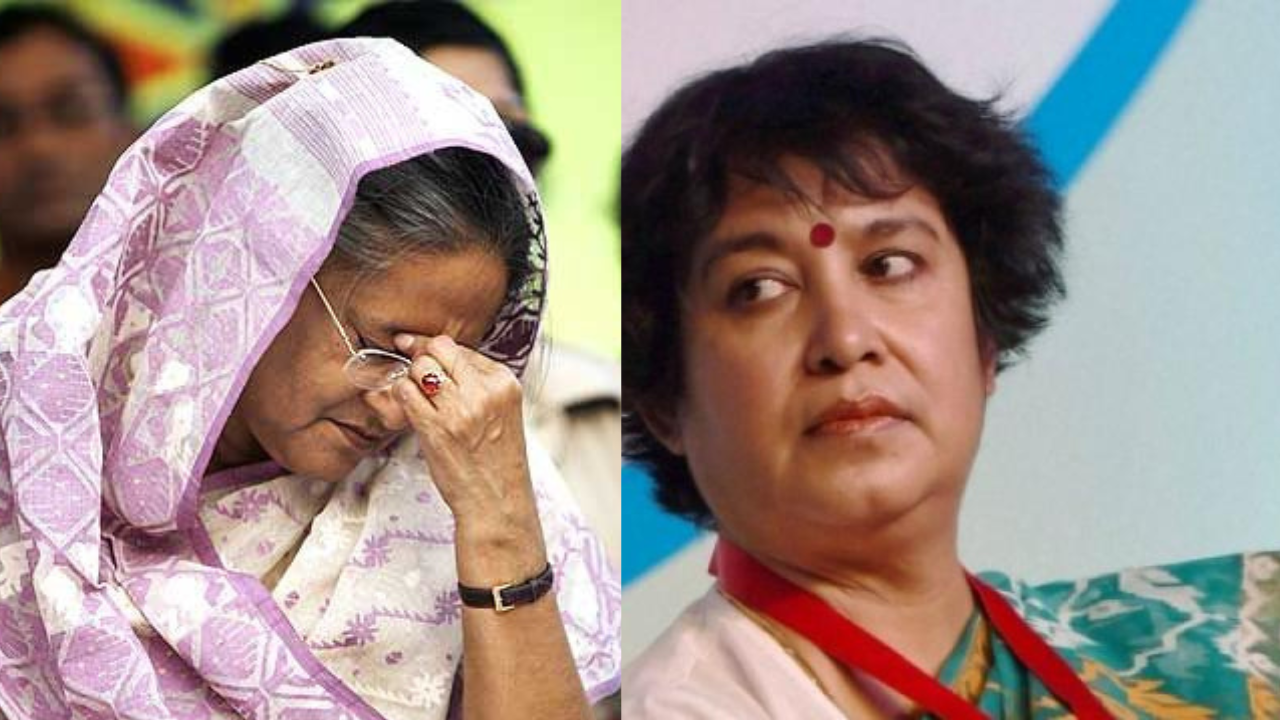 Sheikh Hasina (L), Taslima Nasreen (R)