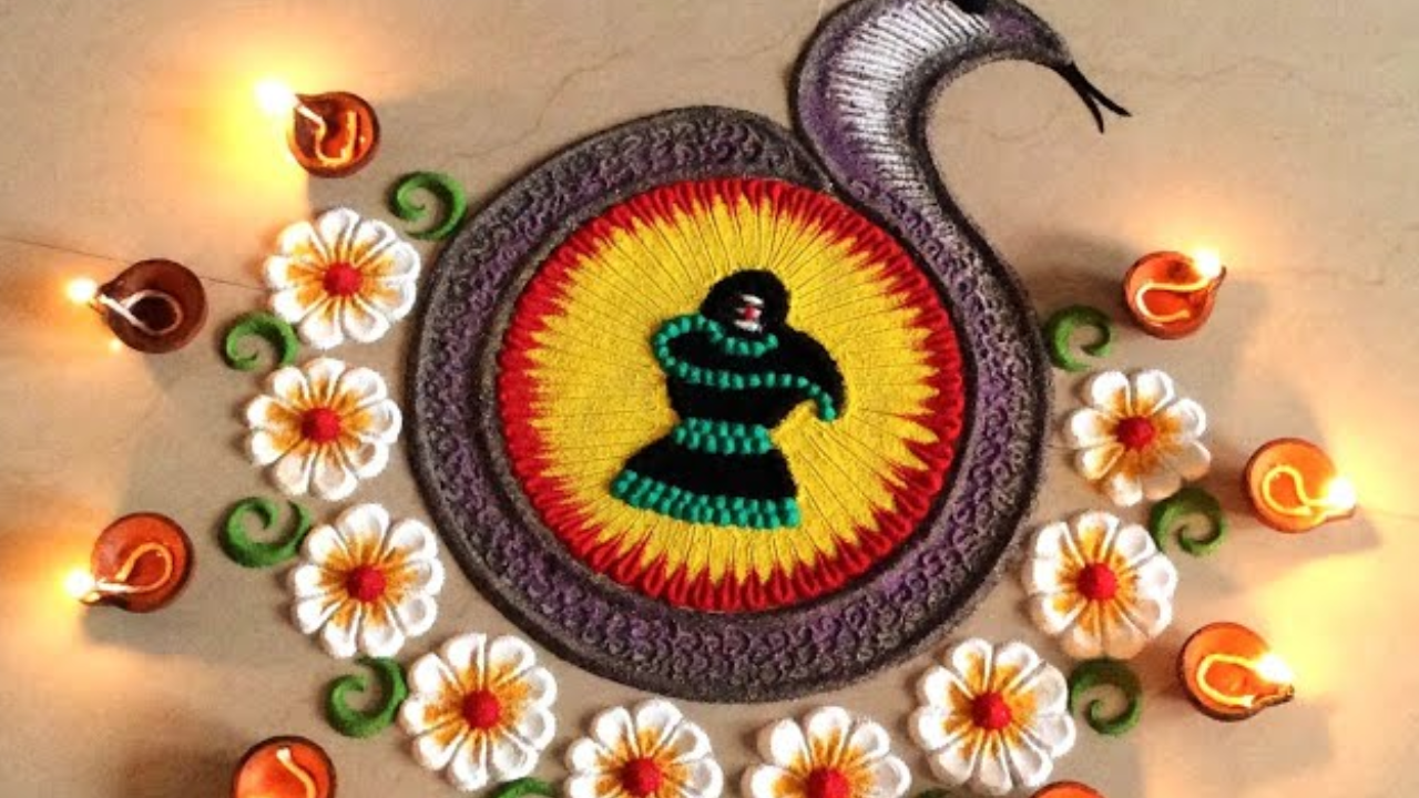 Nagpanchami 2024, Nag Panchami rangoli design, Latest Rangoli design photo