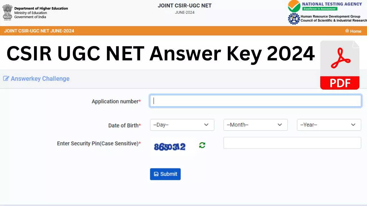 CSIR UGC NET Answer Key 2024  out