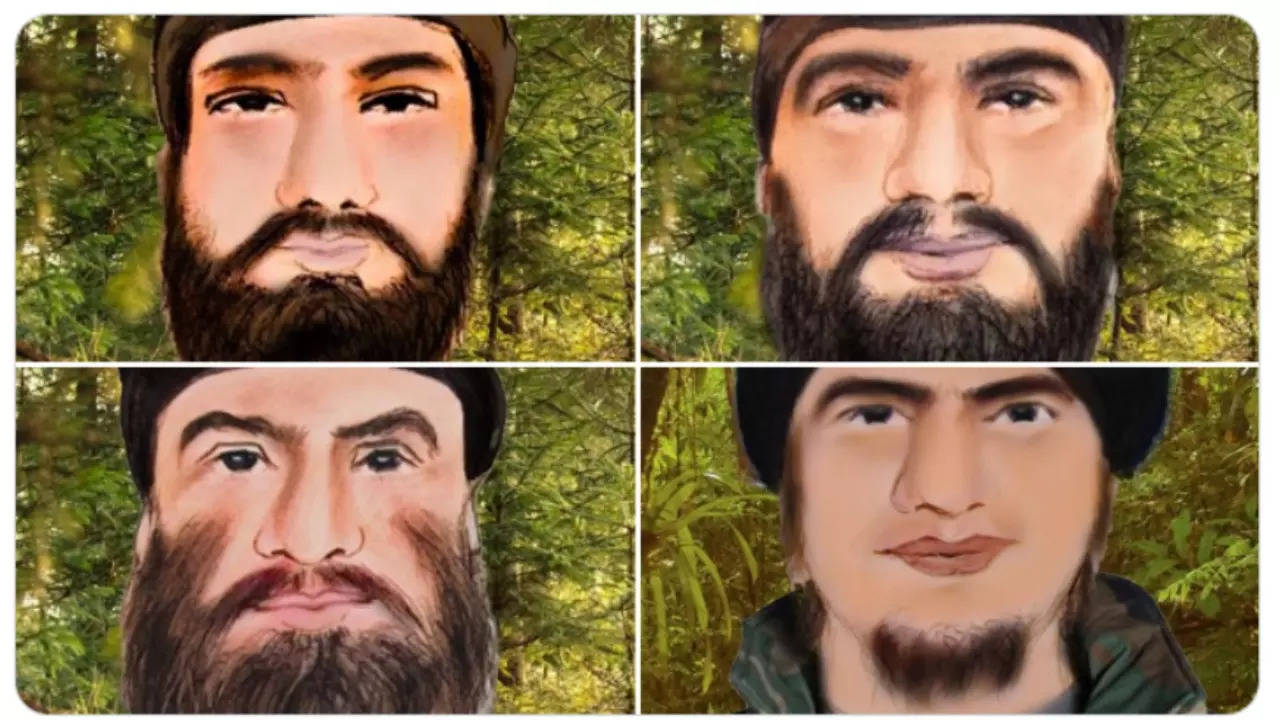 Kathua police released sketches of 4 terrorists