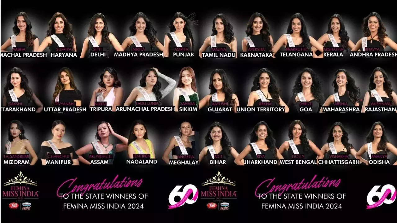 List Of State Winners OF Femina Miss India 2024