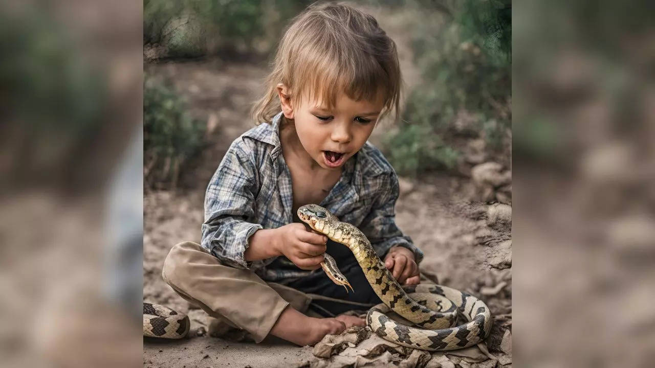 child chewed snake